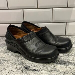 Ariat Womens 8B Black Leather Slip On Clogs‎ Shoes Comfort Work Casual
